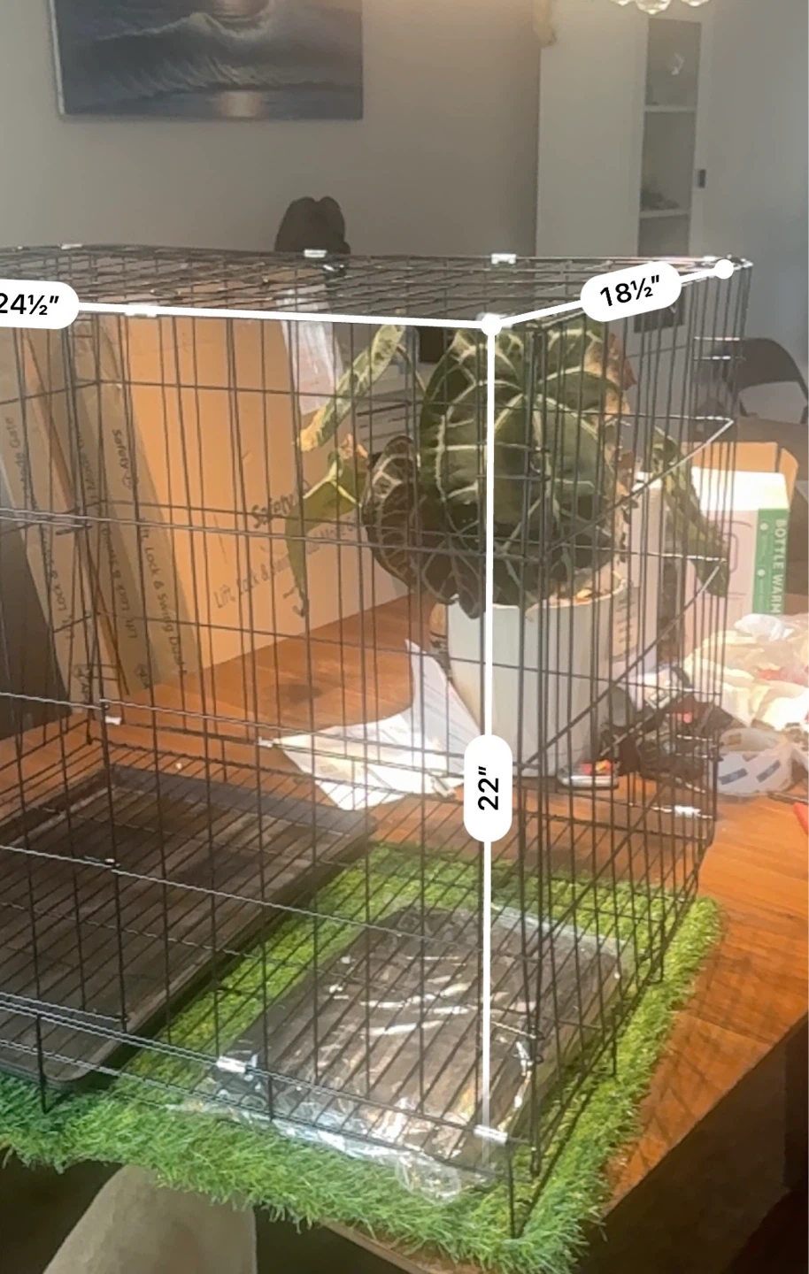 Black Metal Pet Crate/Kennel - 24.5" x 18.5" x 22" - photo 2