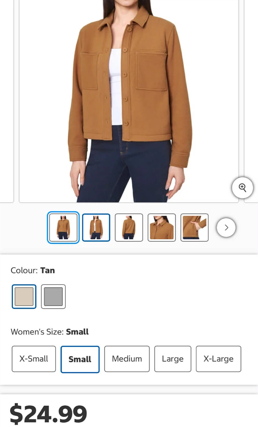 Tan Button-Up Shirt Jacket - Women's Small - photo 3