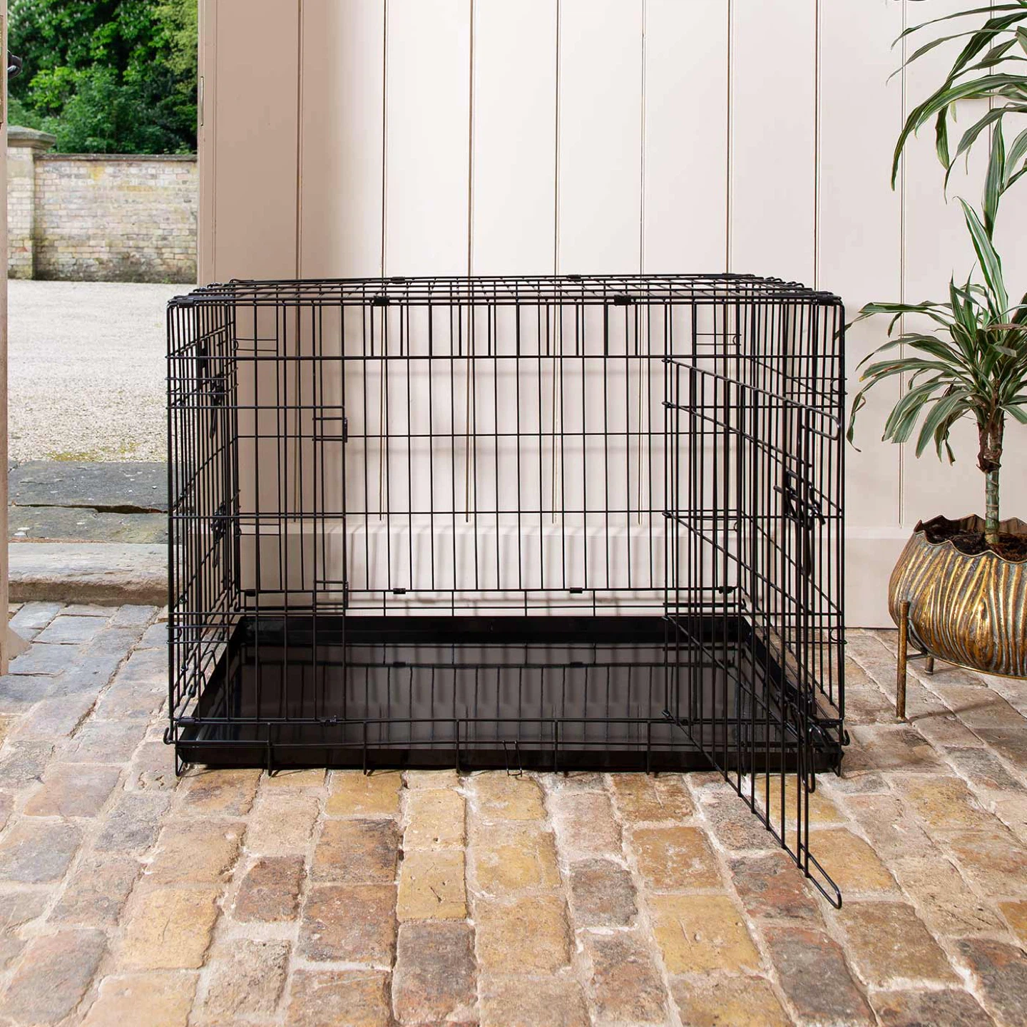 30" Folding Dog Crate with Leak-Proof Pan