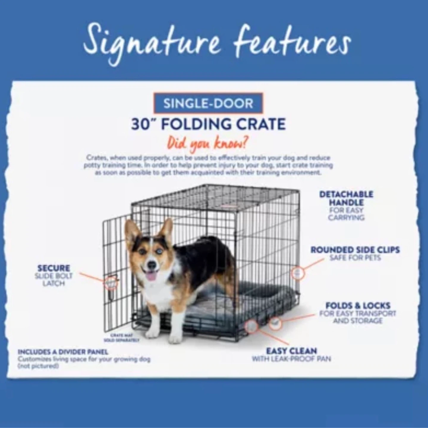 30" Folding Dog Crate with Leak-Proof Pan - photo 4