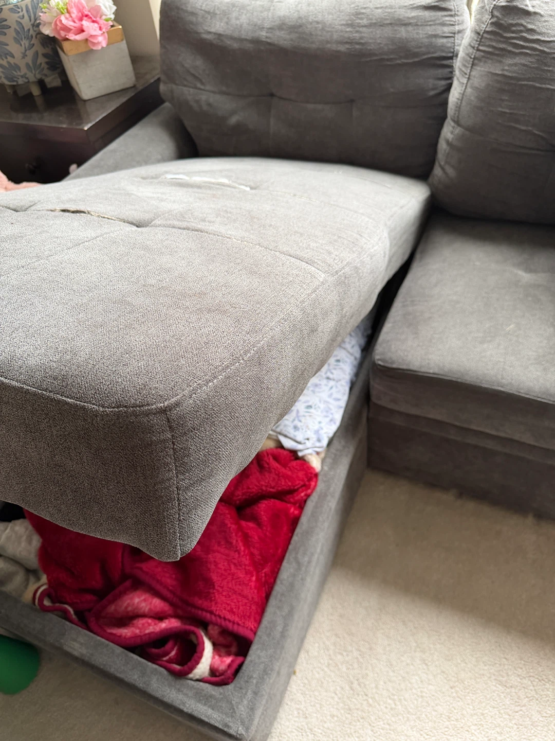 Grey Sectional Sofa with Storage - photo 4