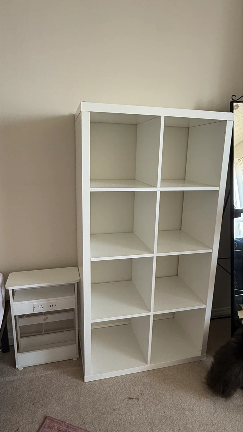 White 8-Cube Storage Shelf Unit