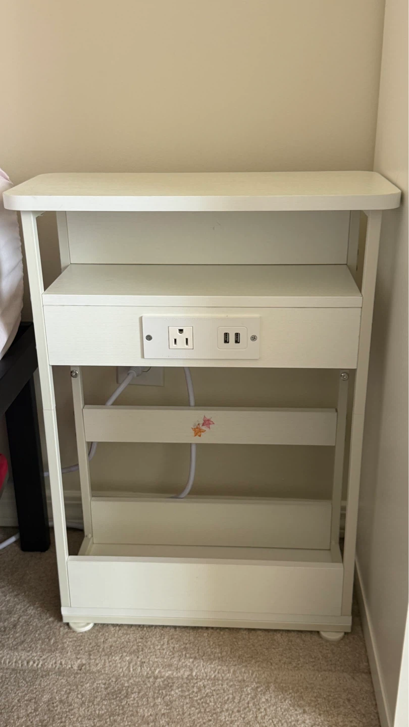 Side Table with Built-in Power Outlet and USB Ports - photo 2