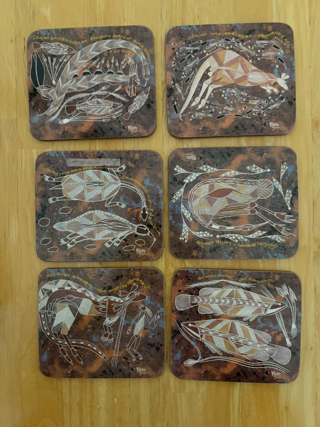 Yijan Australian Aboriginal Art Coasters Set