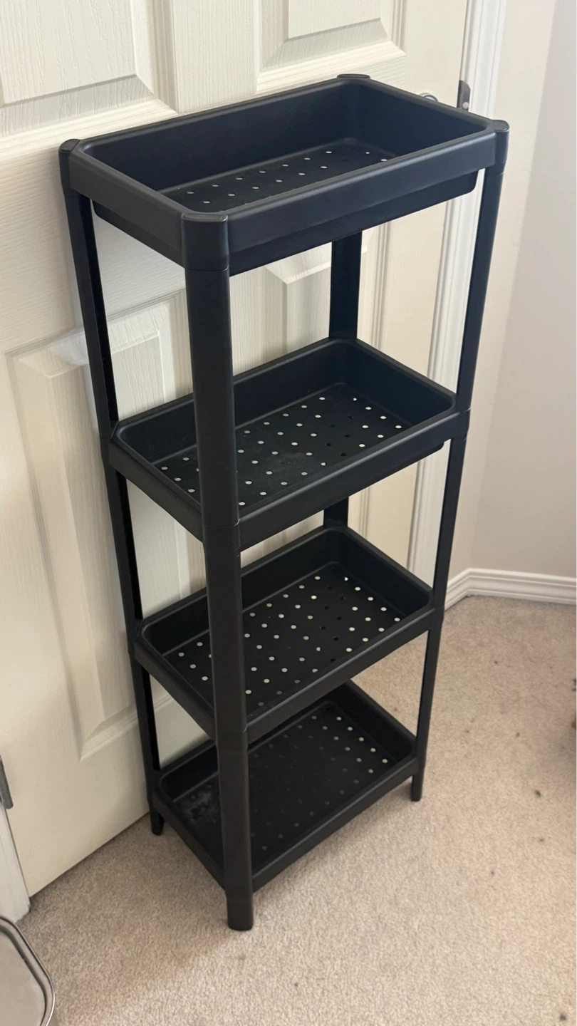 Black 4-Tier Shelving Unit
