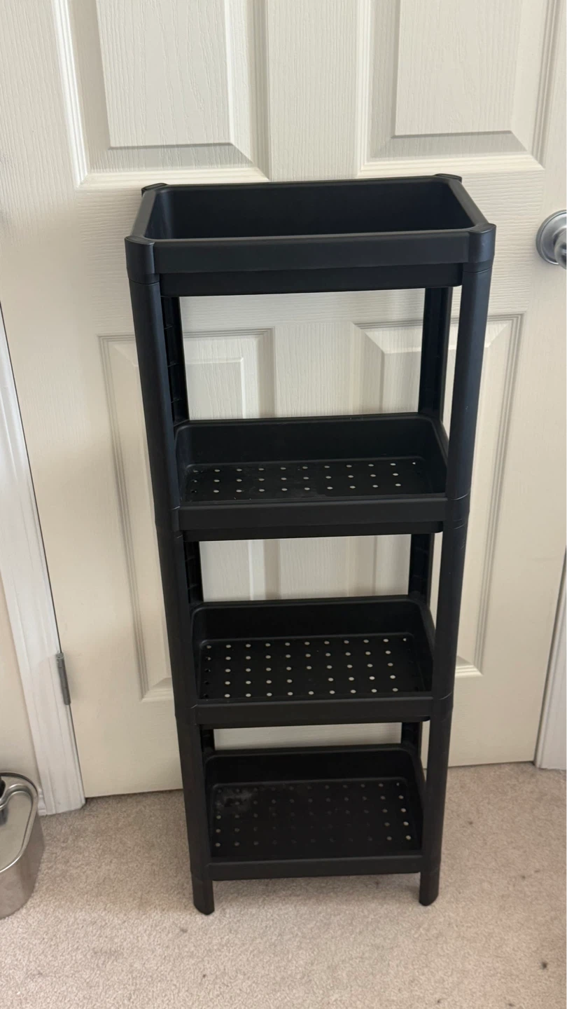 Black 4-Tier Shelving Unit - photo 2