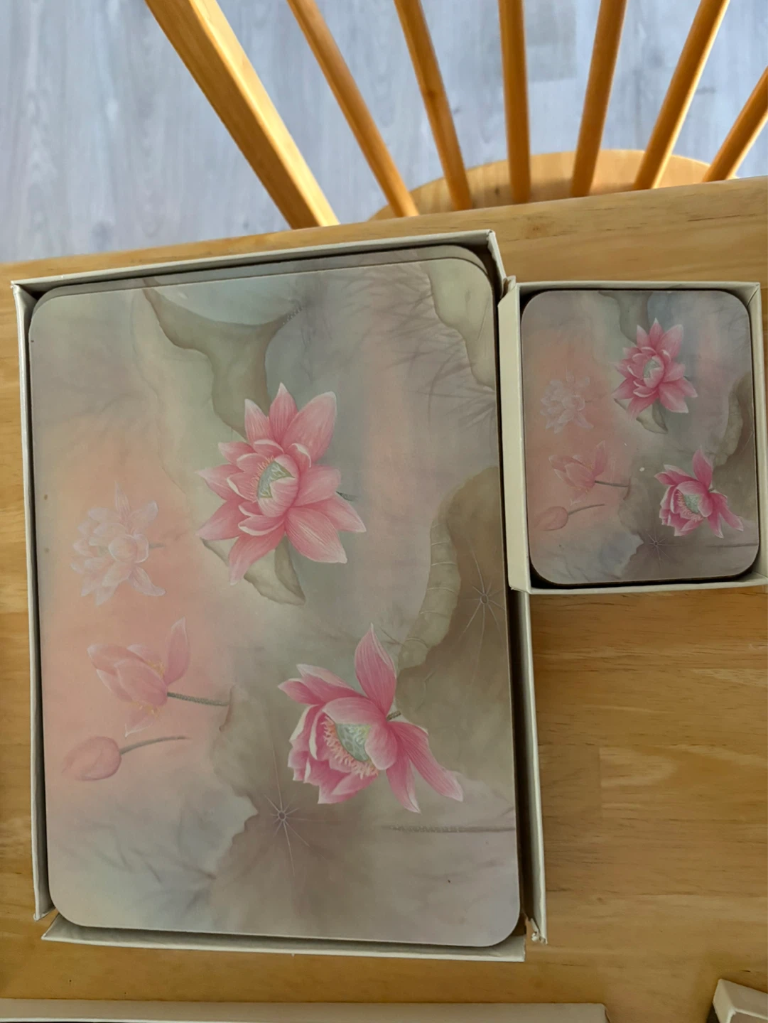 Coasters with Lotus Flower Design