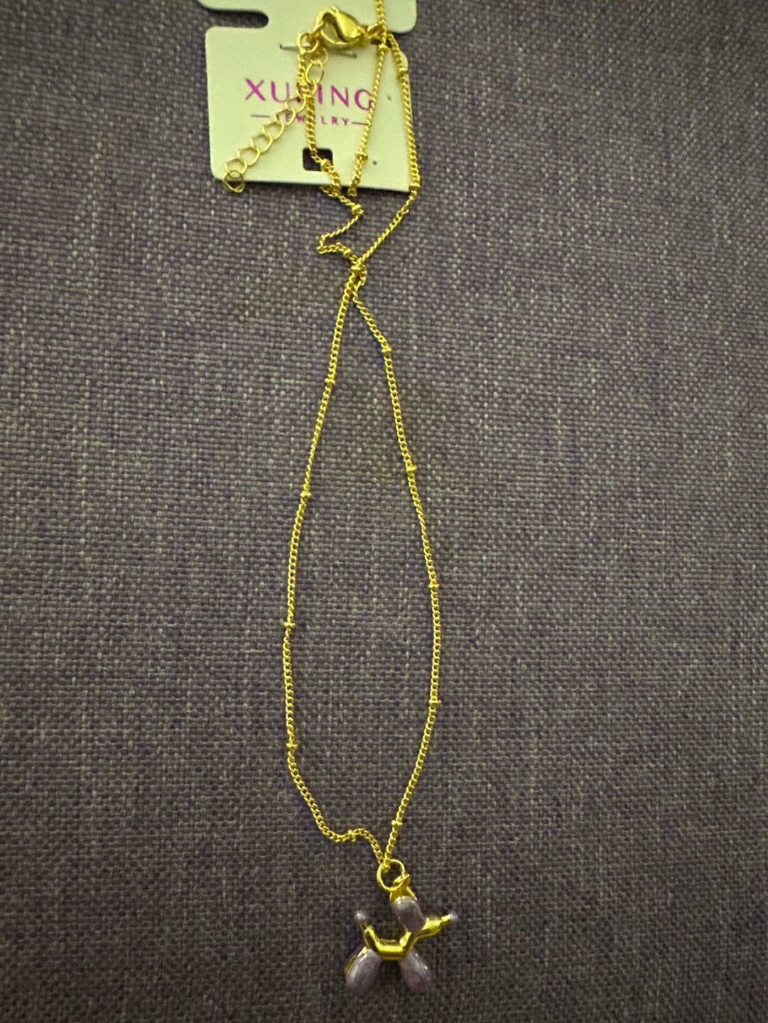 Purple Balloon Dog Charm Necklace - photo 2