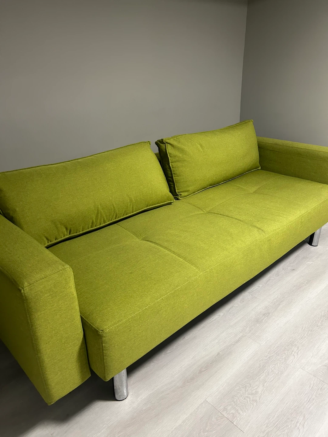 Lime Green Sofa Bed with Pillows