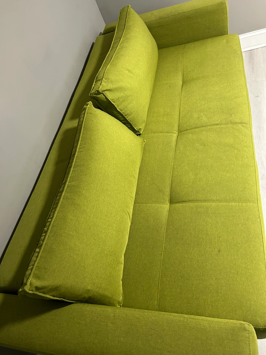 Lime Green Sofa Bed with Pillows - photo 5