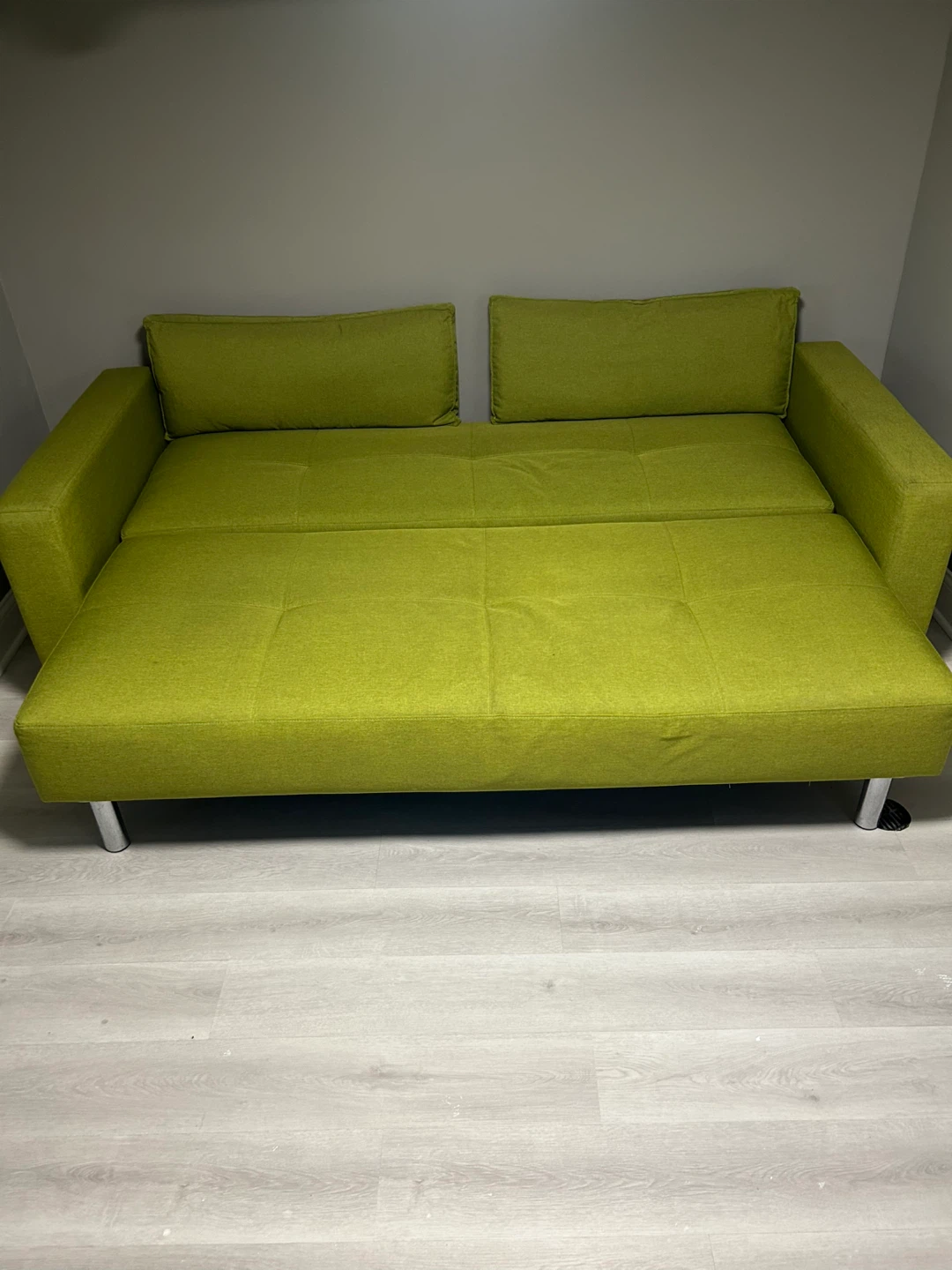 Lime Green Sofa Bed with Pillows - photo 4