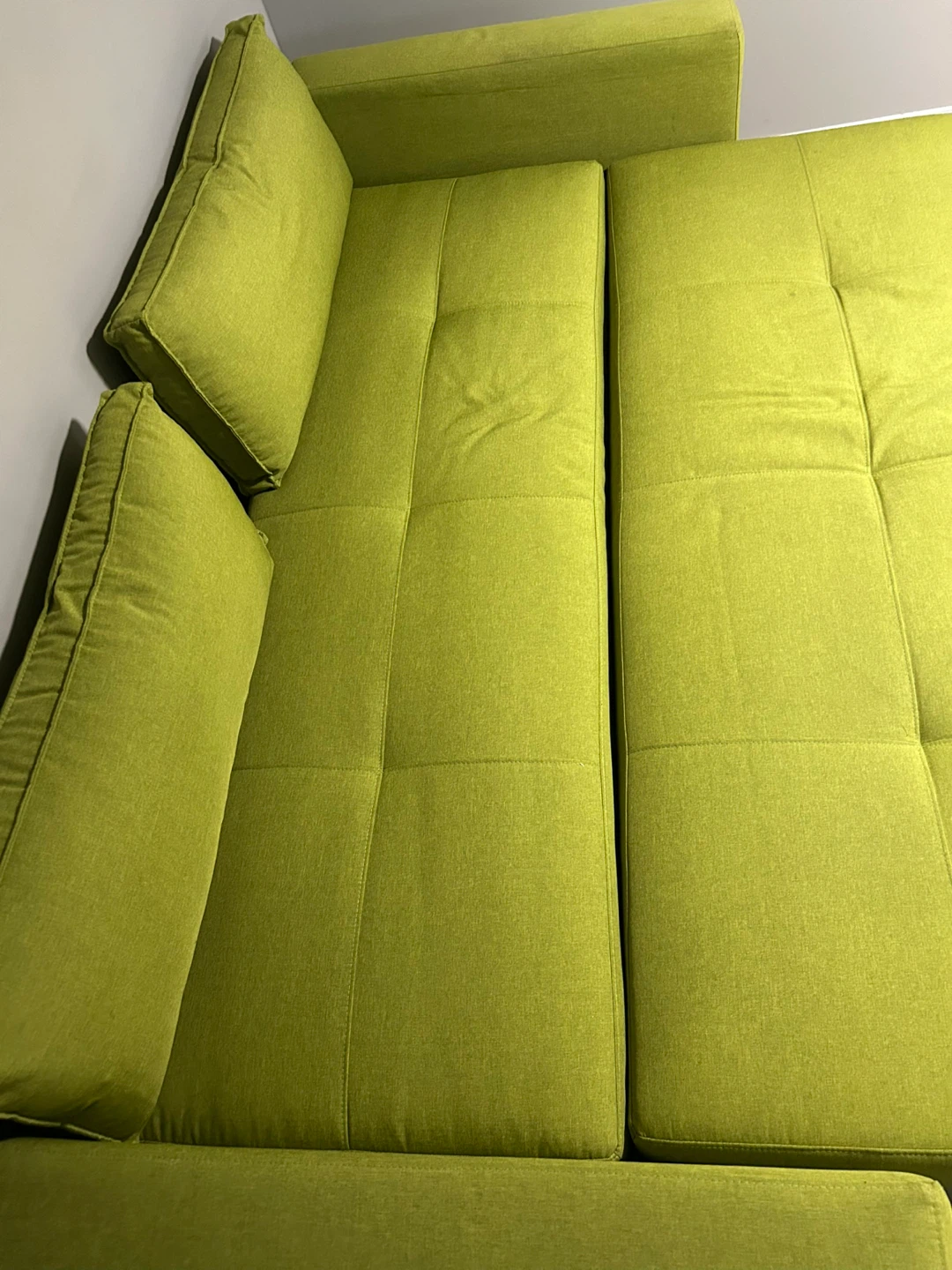 Lime Green Sofa Bed with Pillows - photo 3