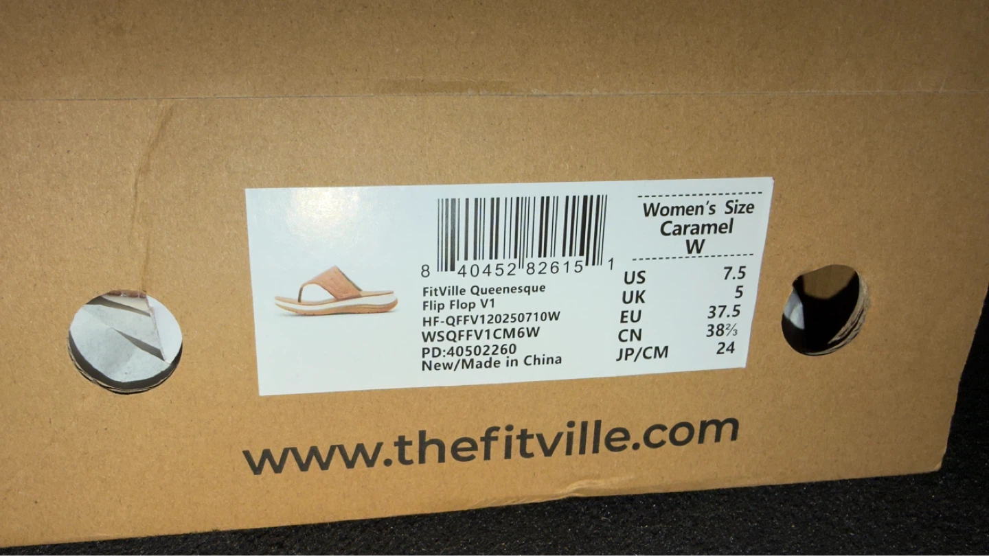 FitVille Flip Flop Queenesque Caramel Women's Size 7.5 - photo 2