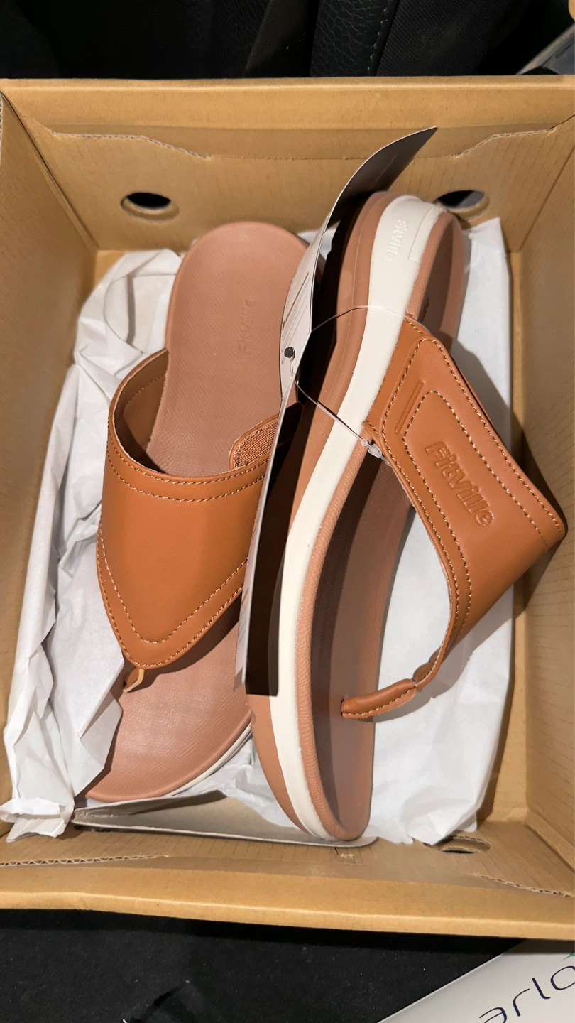 FitVille Flip Flop Queenesque Caramel Women's Size 7.5