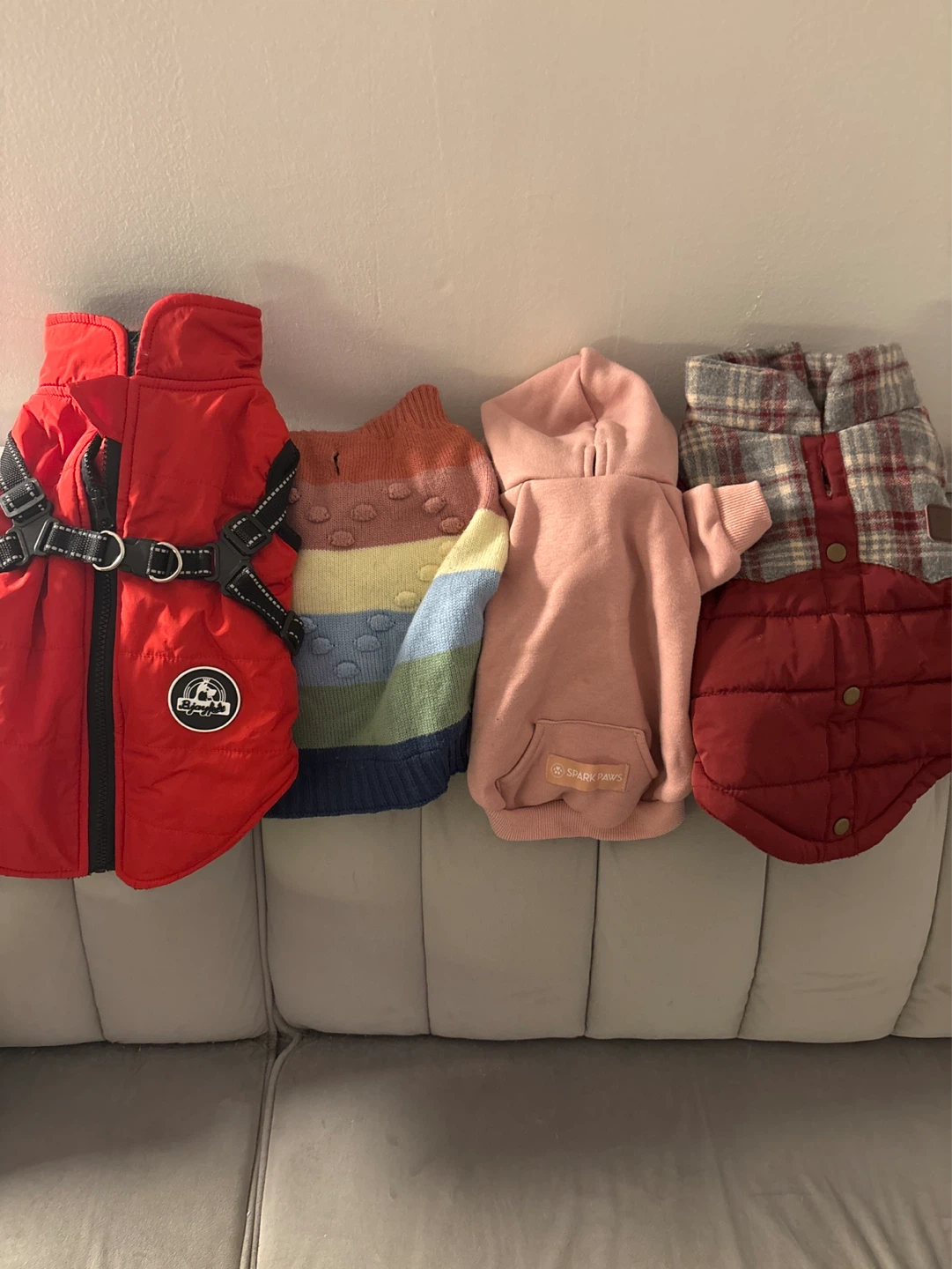 (Free) Dog Sweaters and Jacket - Set of 4