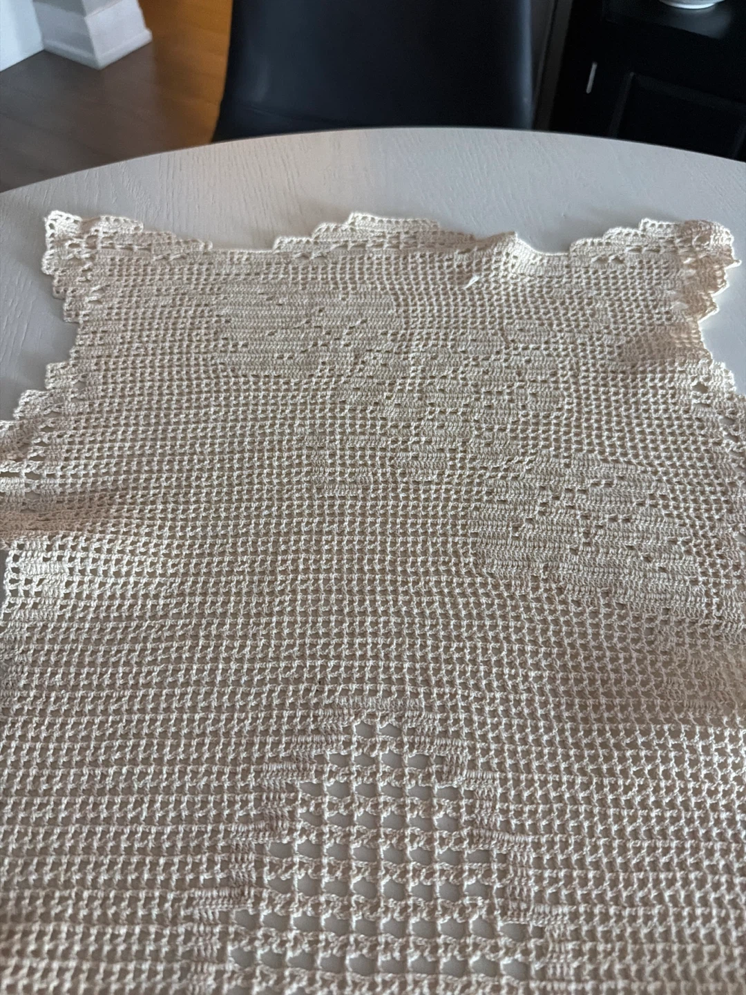 Hand Crocheted Table Runner - Cream - photo 4
