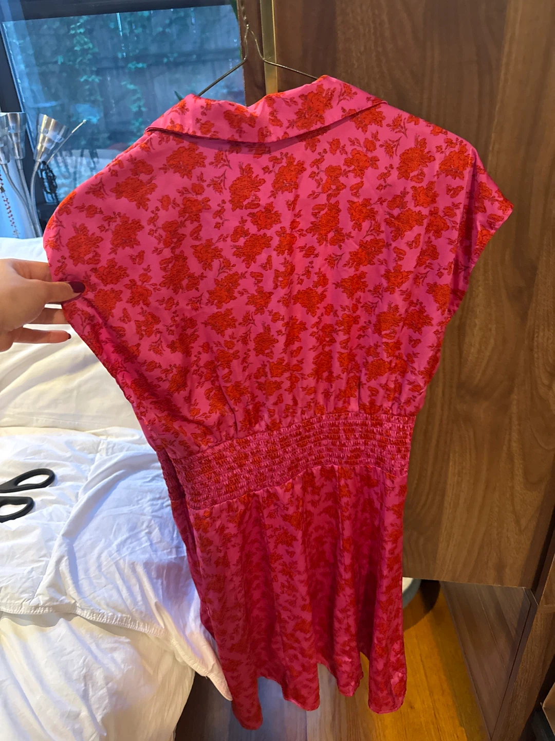 Zara Pink Floral Print Button Front Mini Dress - photo 3