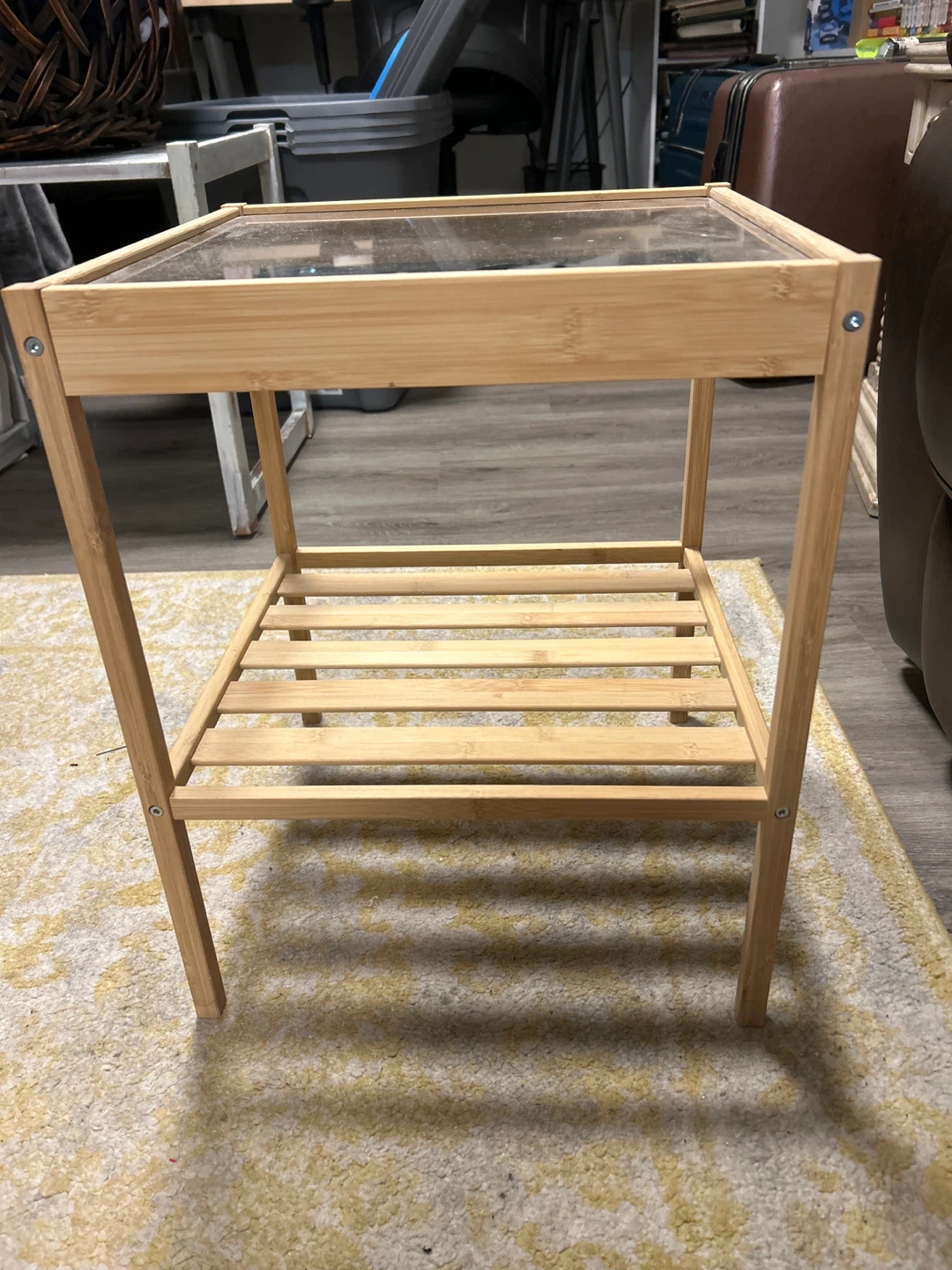 IKEA NESNA Side Table with Glass Top