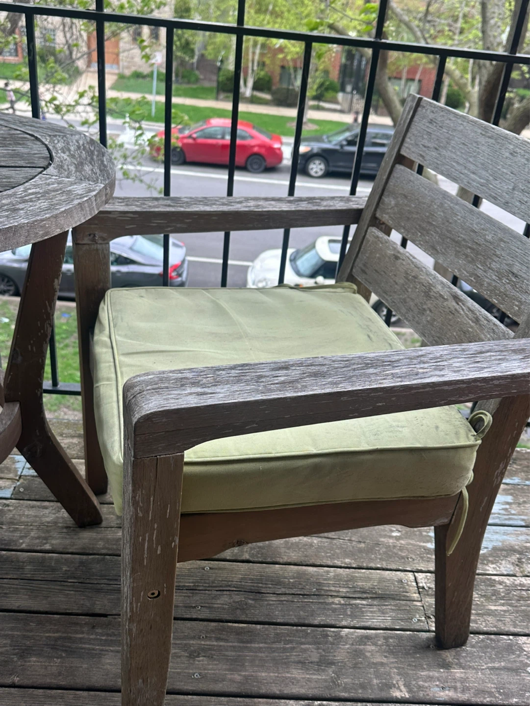 Wooden Balcony Table and Chairs Set - photo 4