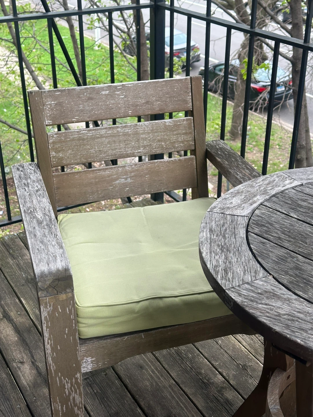 Wooden Balcony Table and Chairs Set - photo 2