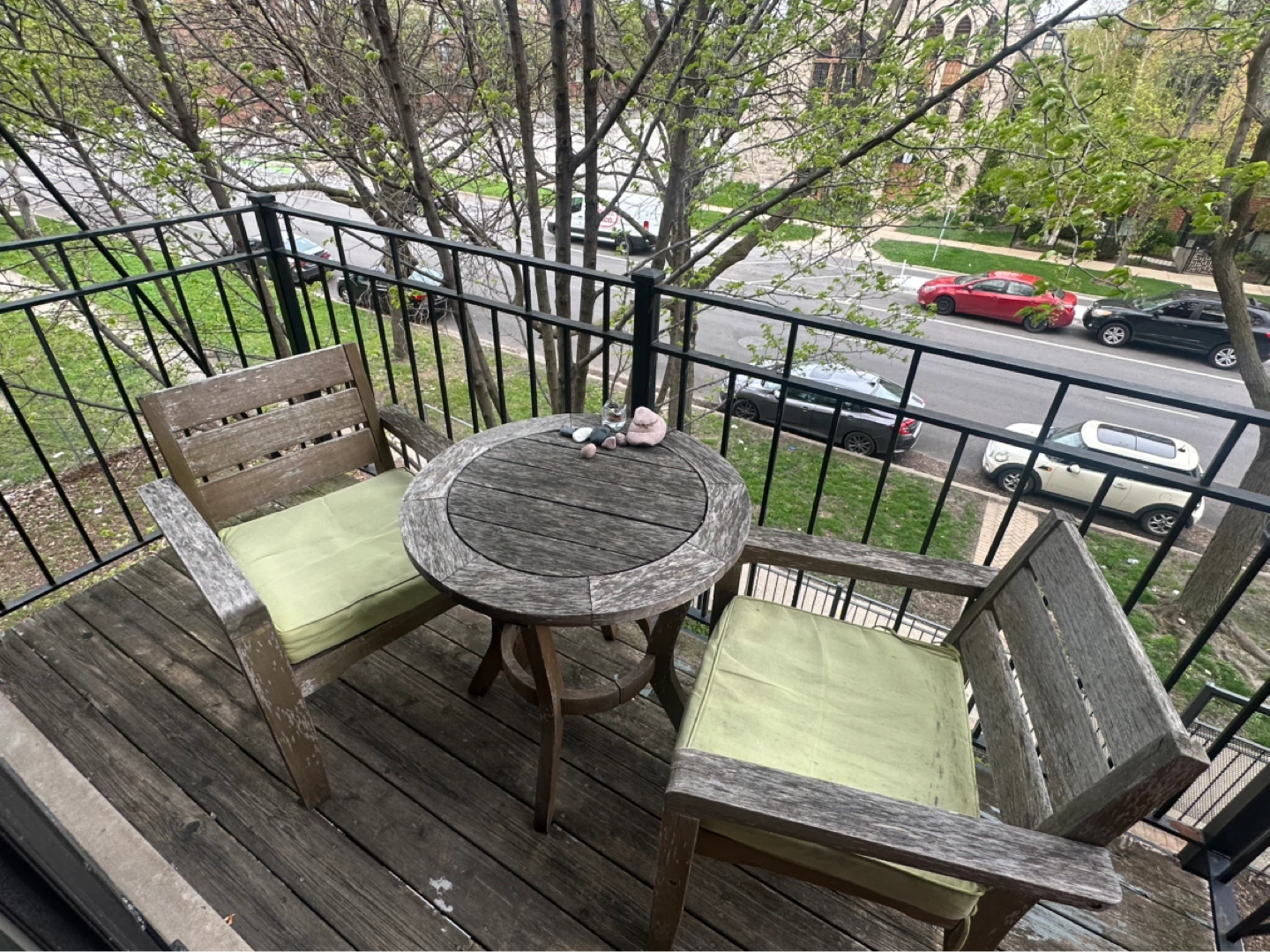 Wooden Balcony Table and Chairs Set