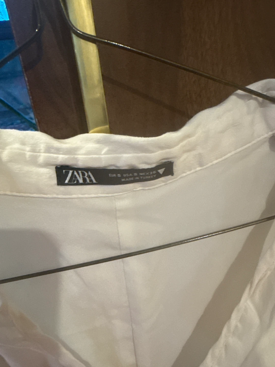 ZARA White Twisted Cutout Button-Front Shirt Dress - photo 2