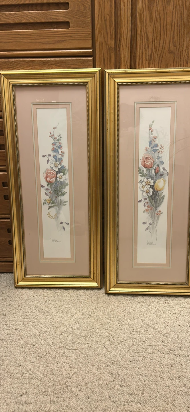 Set of 2 Mary Vincent Bertrand Floral Art Prints