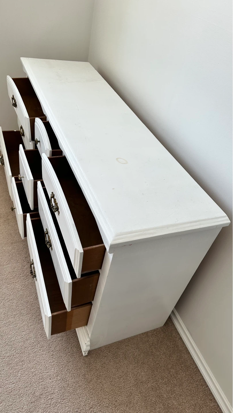 White Dresser with 9 Drawers - photo 2