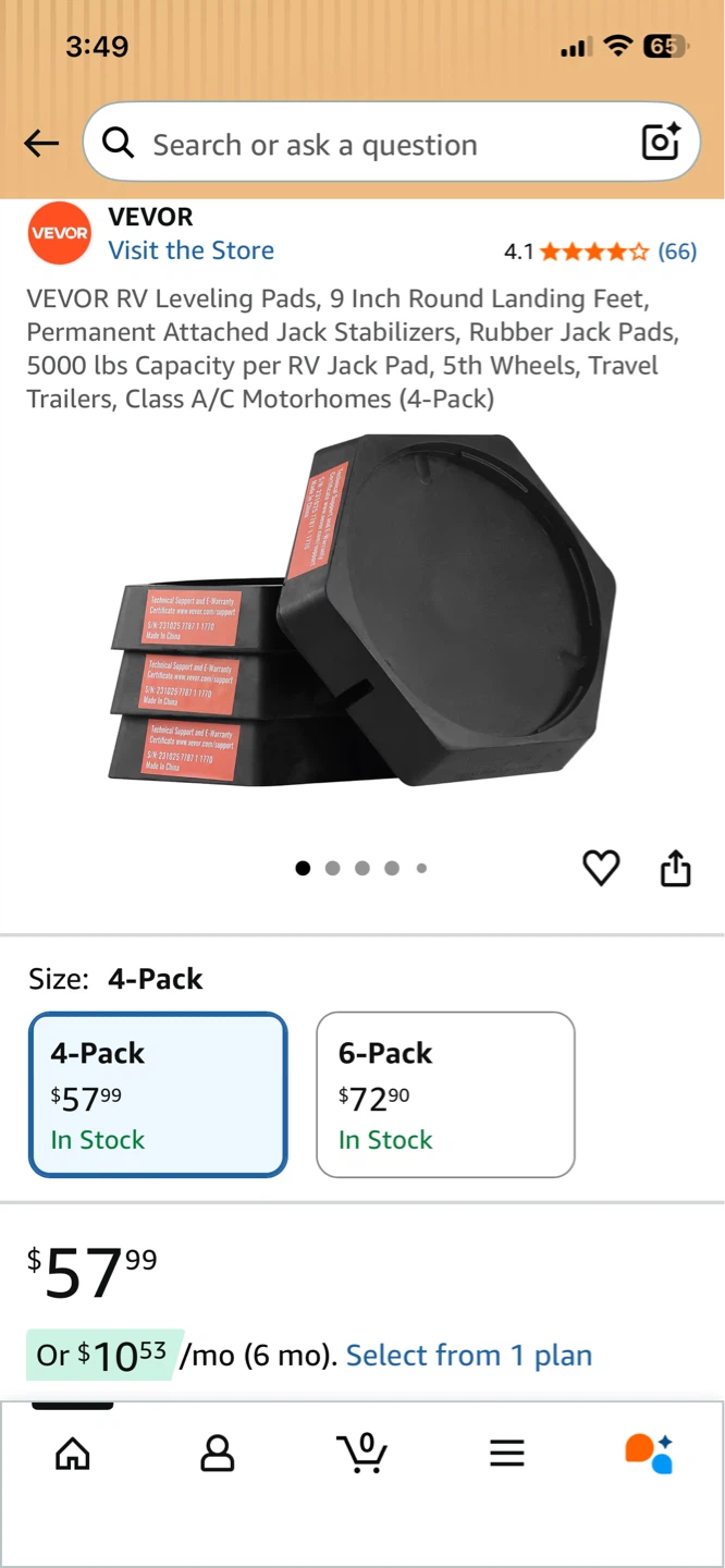 VEVOR RV Leveling Pads - 9 Inch Round Landing Feet (4-Pack) - photo 2