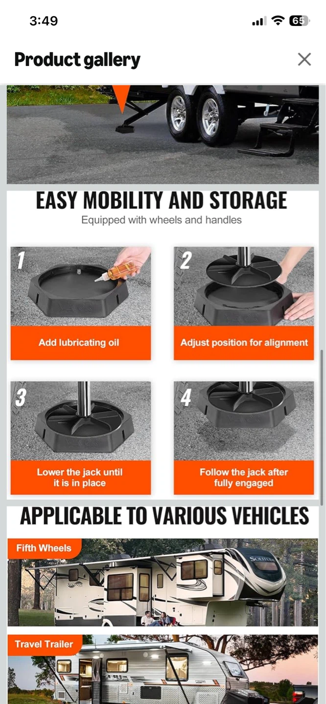VEVOR RV Leveling Pads - 9 Inch Round Landing Feet (4-Pack) - photo 3