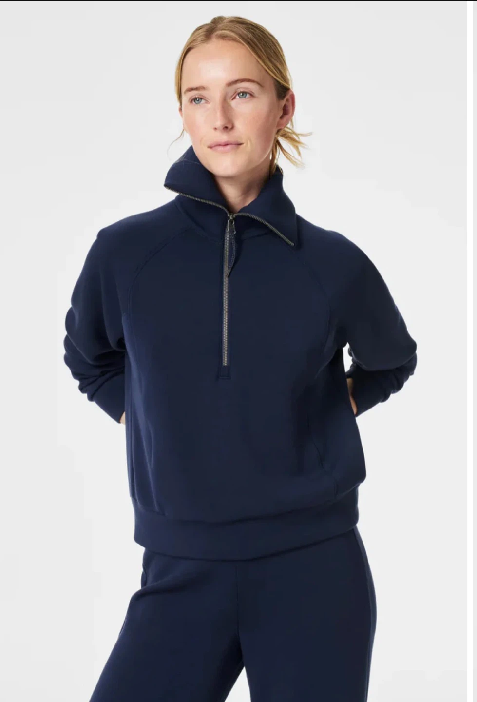 Navy Blue 1/4 Zip Pullover Sweatshirt - photo 5