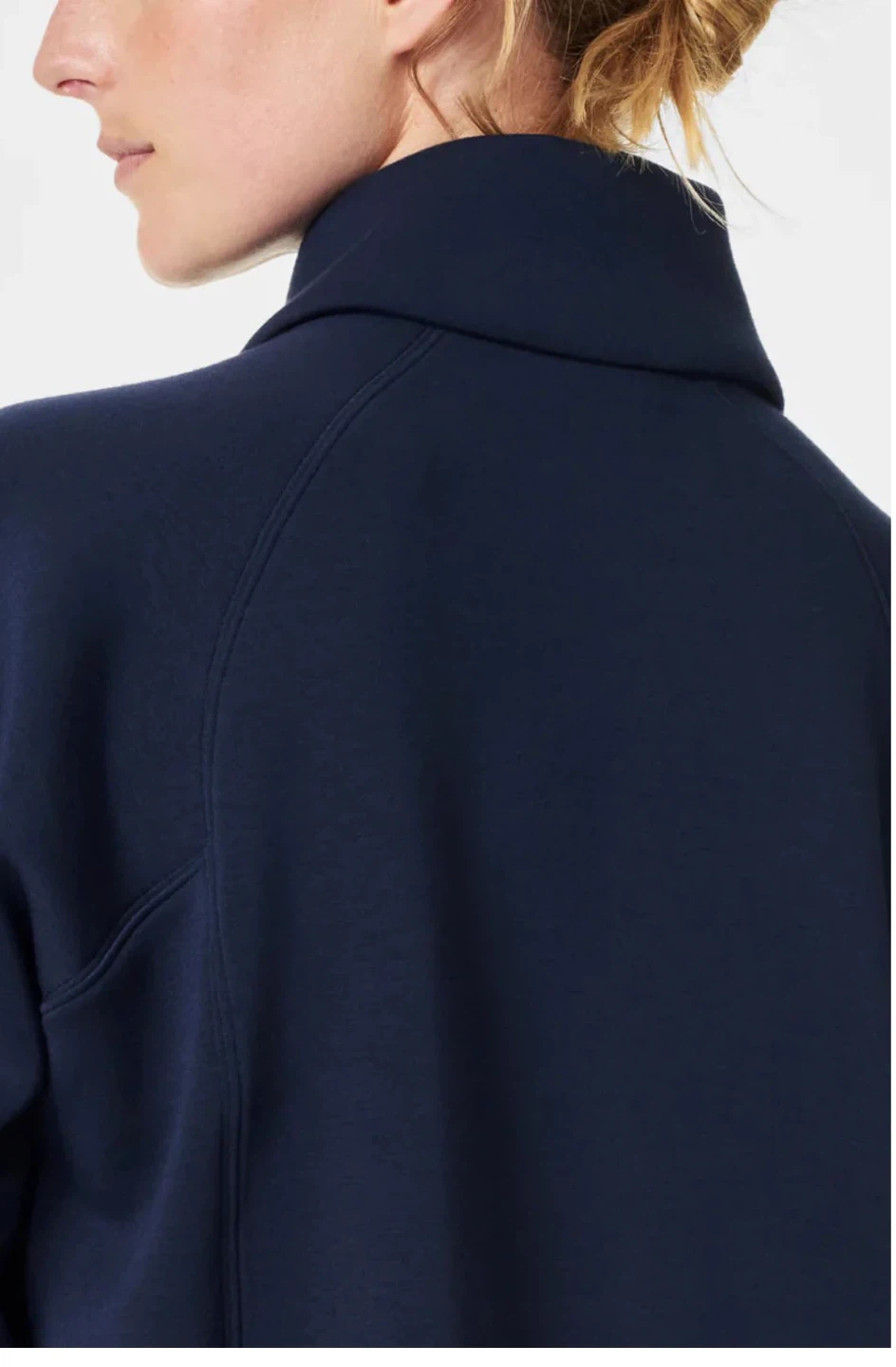 Navy Blue 1/4 Zip Pullover Sweatshirt - photo 3