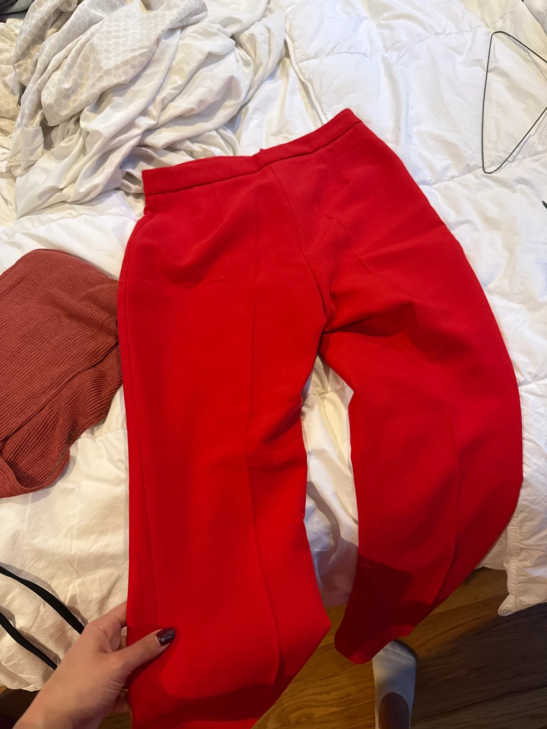 ZARA Red Wide Leg Trousers - Size XS - photo 3