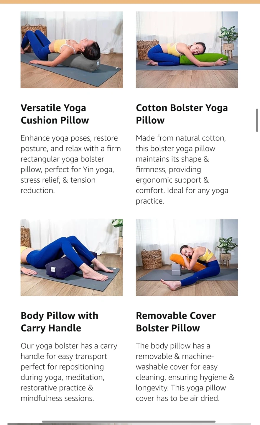 S'I Living Rectangular Yoga Bolster Pillow - photo 3