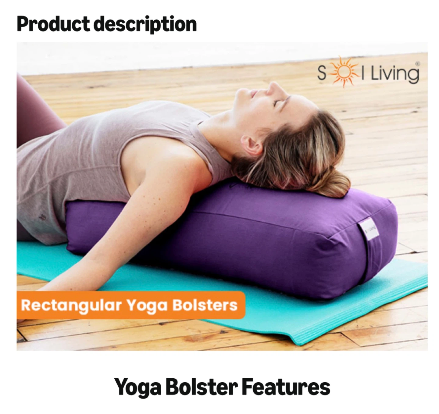 S'I Living Rectangular Yoga Bolster Pillow - photo 4