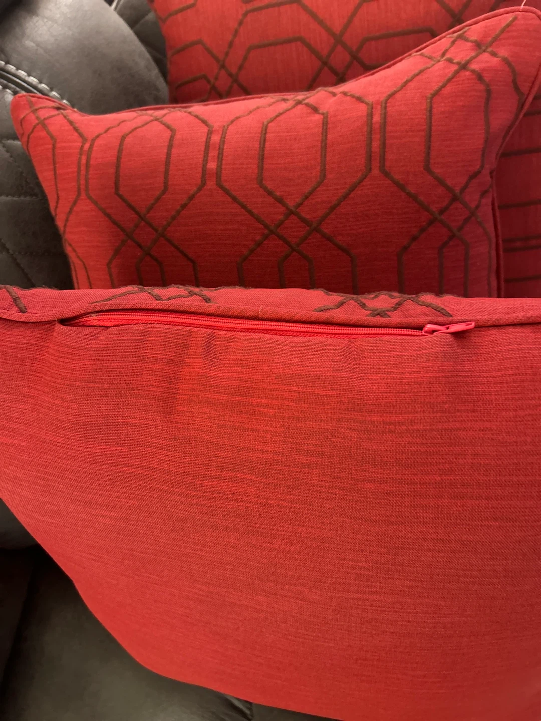 Red Decorative Throw Pillows (Set of 3) - photo 2