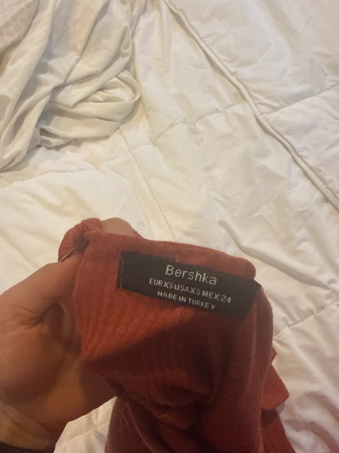 Bershka Ribbed Midi Dress - Rust - XS - photo 3