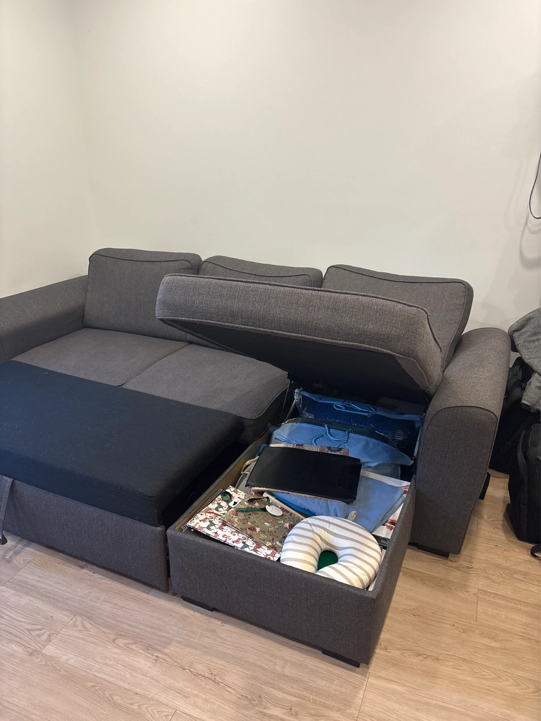 Grey Sectional Sofa with Storage - photo 3