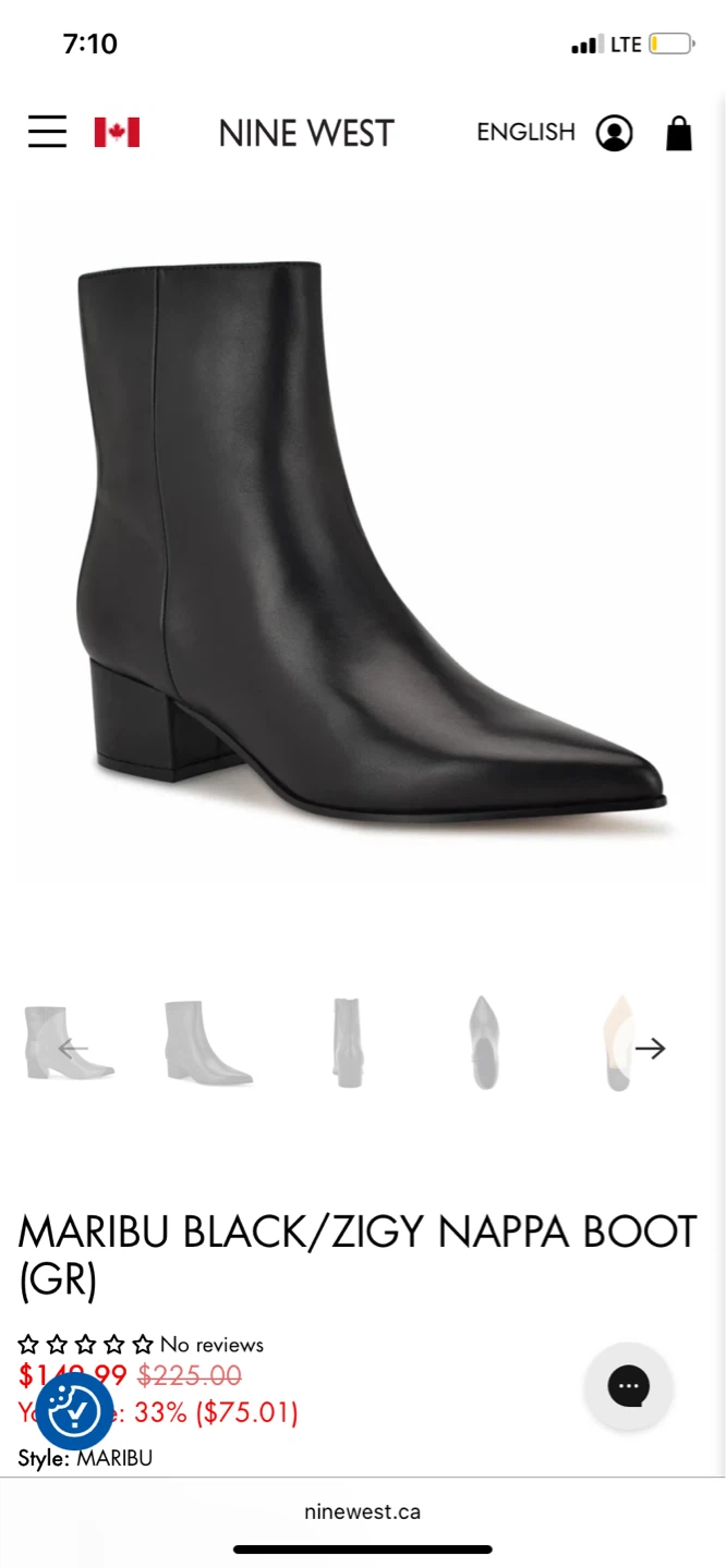 Nine West Maribu Black/Ziggy Nappa Boot (GR)