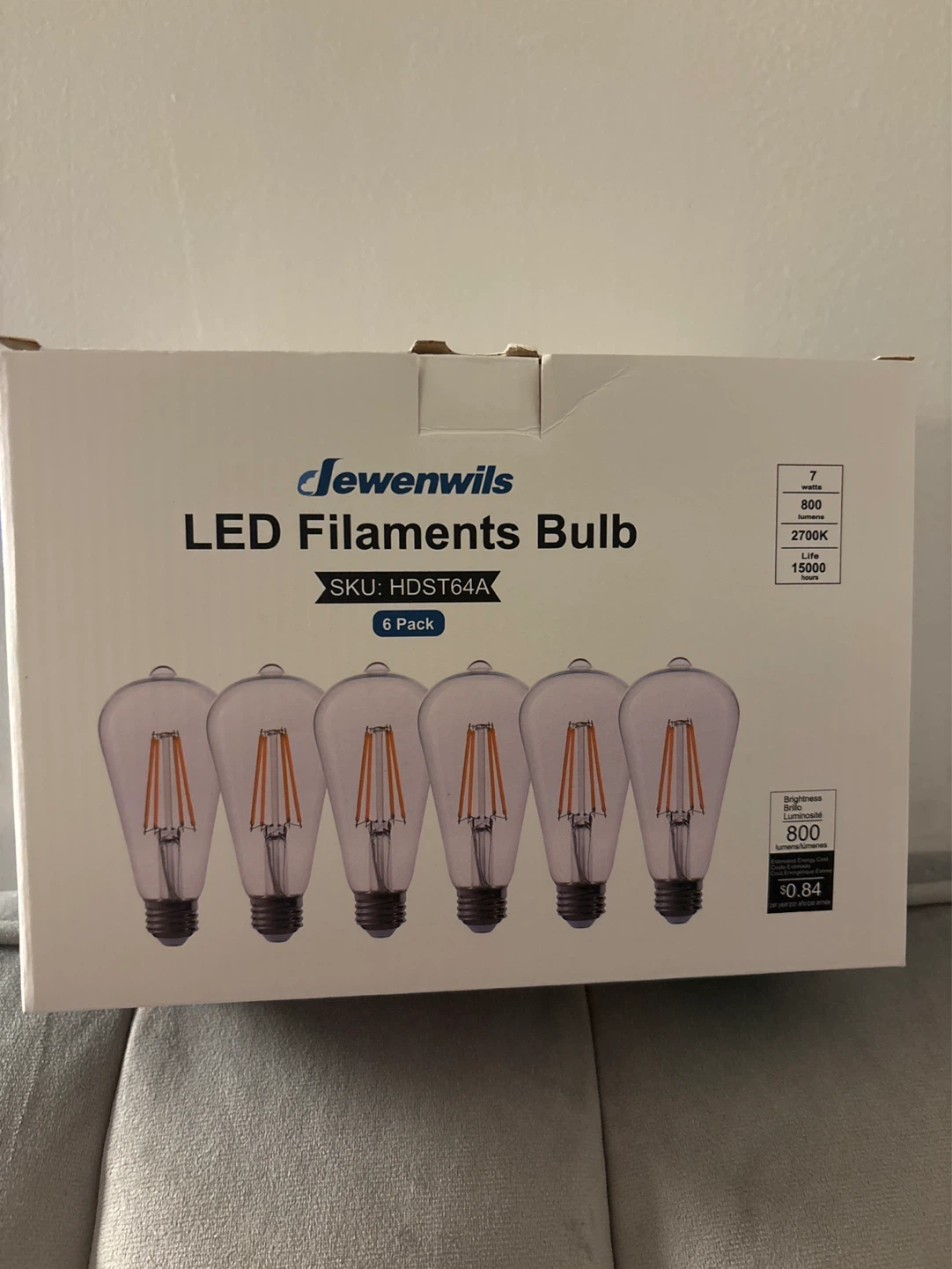 (Free) NEW LED Filaments Bulb, 6 Pack