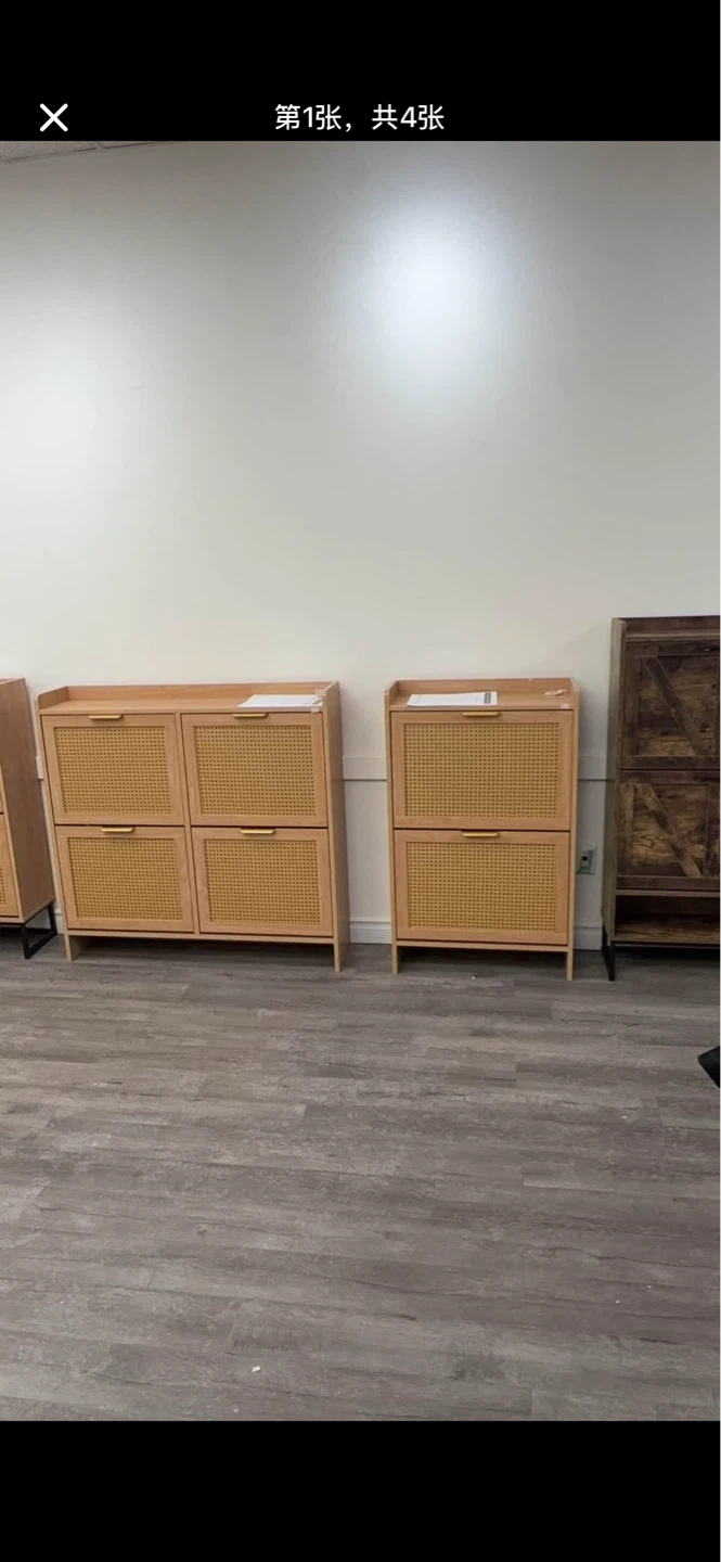 Wooden Shoe Cabinet with 4 Compartments - photo 4