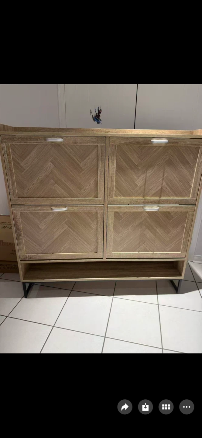 Wooden Shoe Cabinet with 4 Compartments - photo 5