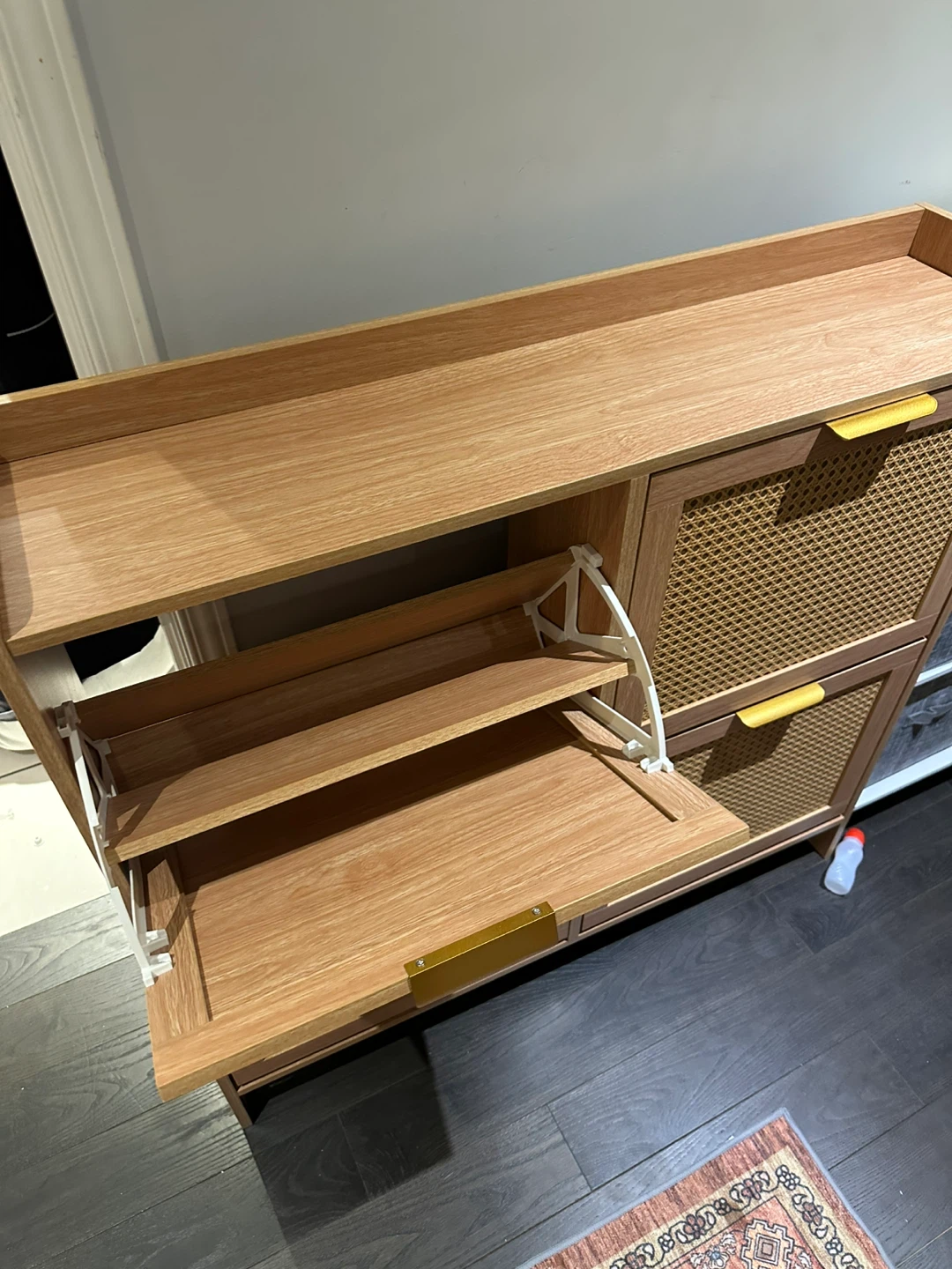 Wooden Shoe Cabinet with 4 Compartments - photo 3