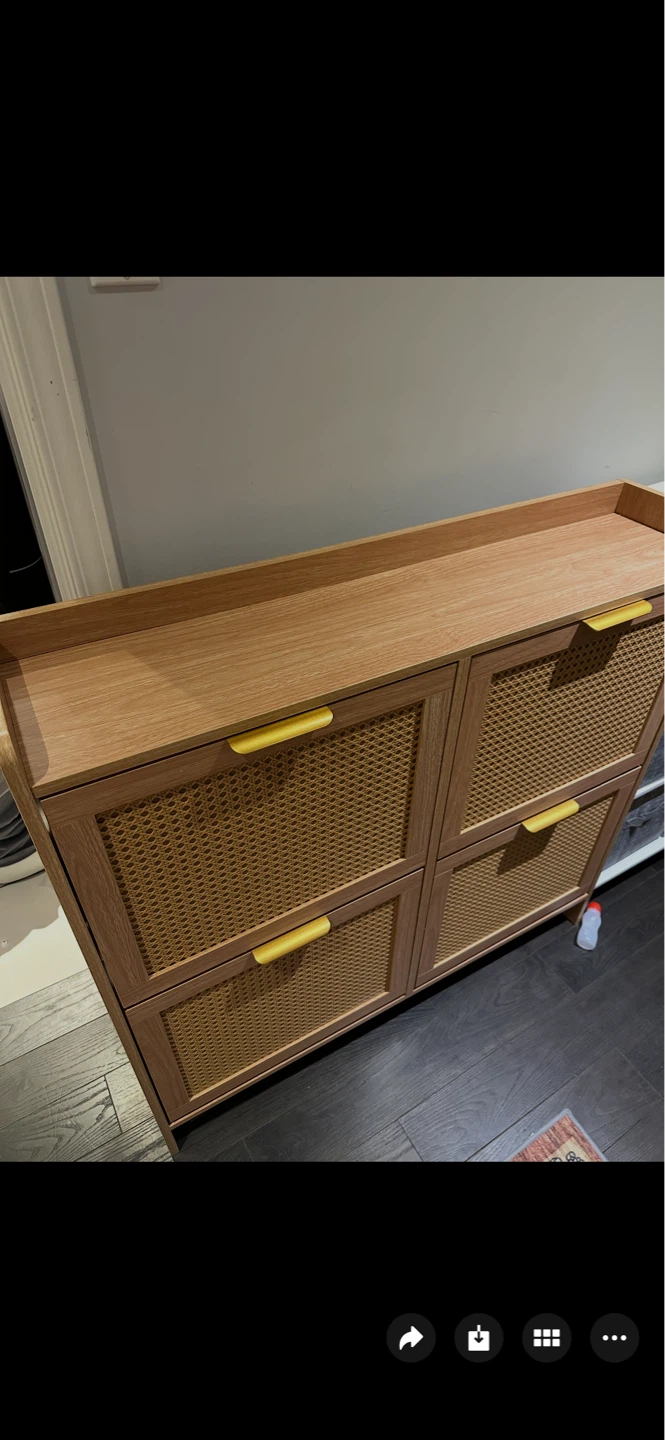 Wooden Shoe Cabinet with 4 Compartments - photo 2
