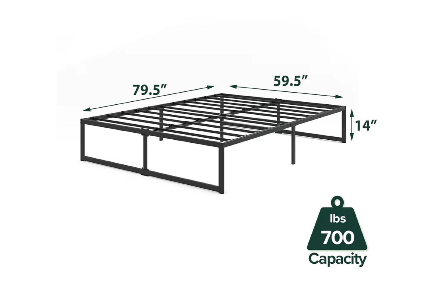 Black Metal Bed Frame - Queen Size - photo 2