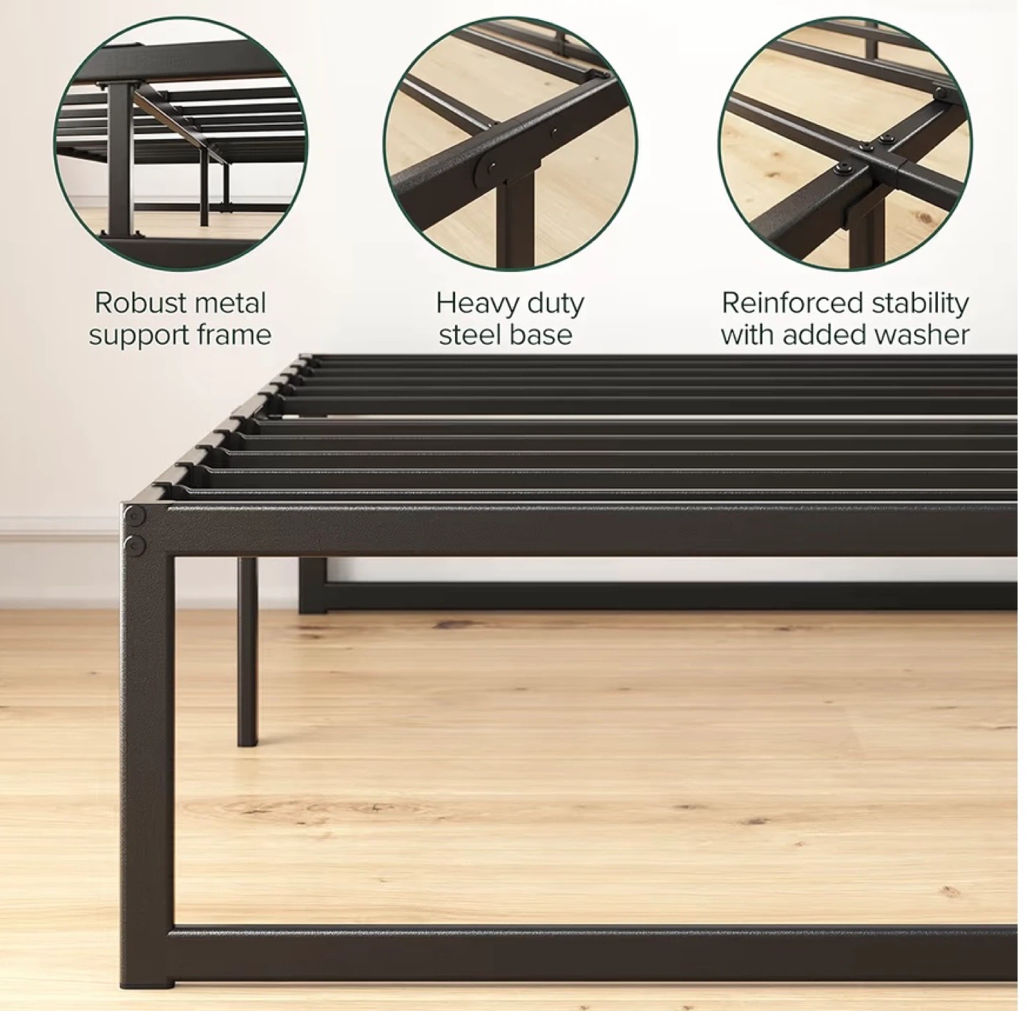 Black Metal Bed Frame - Queen Size - photo 3