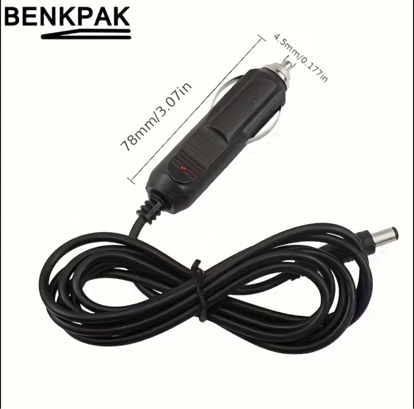 1pcs 12V High Power Male Car Plug Connector with LED - photo 2