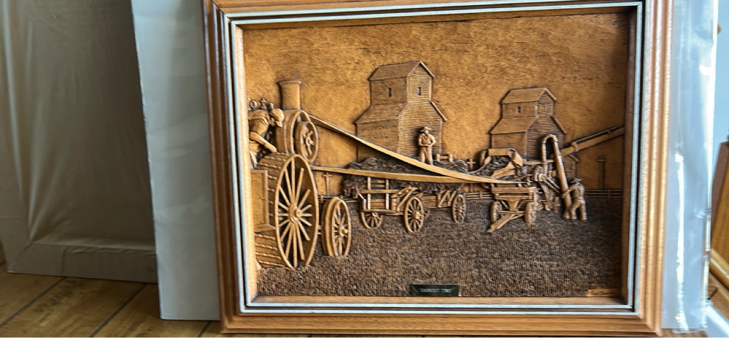 Carved "Harvest Time" Wooden Wall Art by Ken Marshall