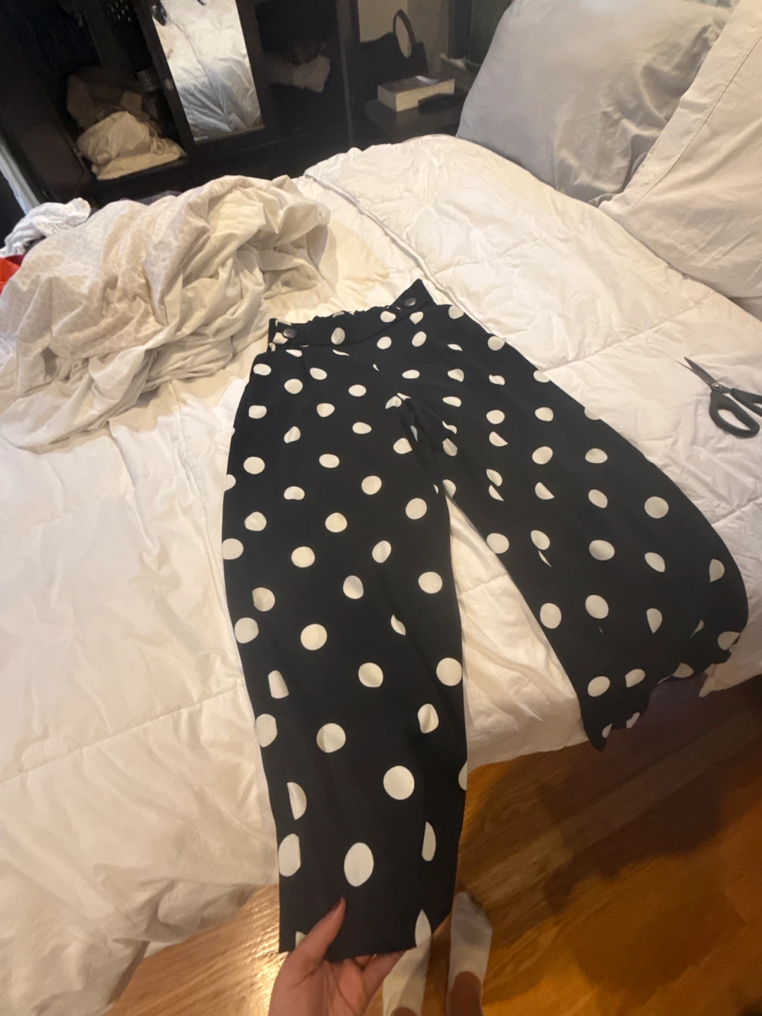 Zara Polka Dot Wide Leg Pants