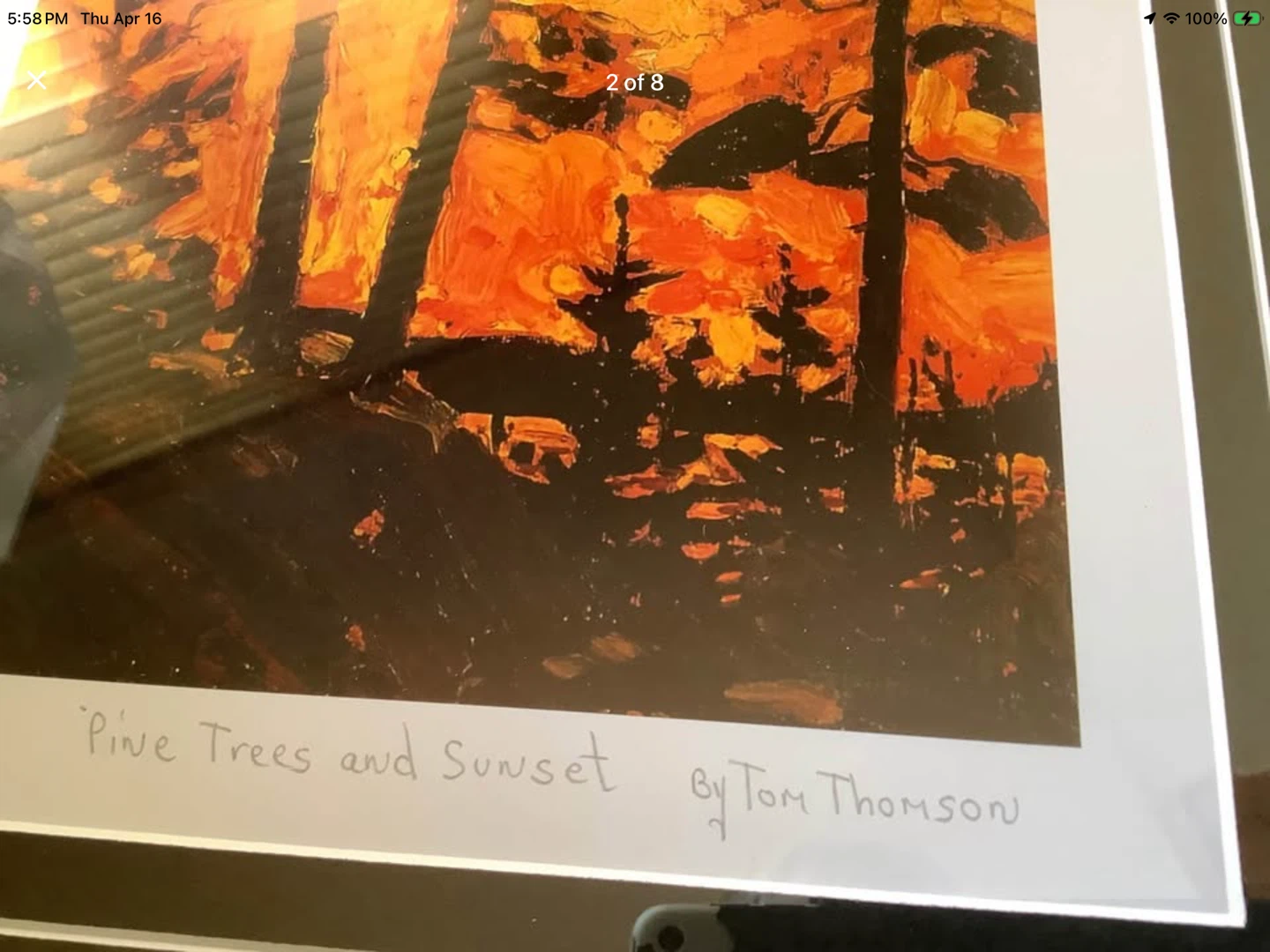 Grp of 7 Tom Thomson’s Ltd Ed Print “Pine Trees and Sunset” 🐞 - photo 2